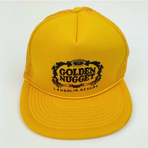 Vintage 80's Golden Nugget Laughlin Nevada Mohrs Mesh Trucker Hat Cap OSFA